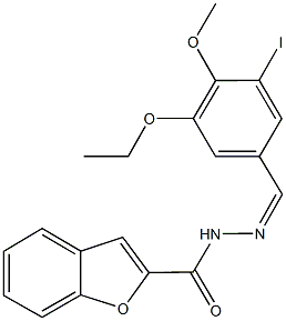 N'-(3-ethoxy-5-iodo-4-methoxybenzylidene)-1-benzofuran-2-carbohydrazide 구조식 이미지