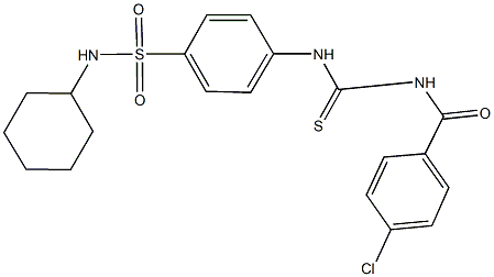 4-({[(4-chlorobenzoyl)amino]carbothioyl}amino)-N-cyclohexylbenzenesulfonamide 구조식 이미지