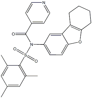 N-isonicotinoyl-2,4,6-trimethyl-N-(6,7,8,9-tetrahydrodibenzo[b,d]furan-2-yl)benzenesulfonamide 구조식 이미지