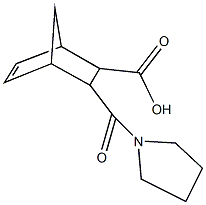 3-(1-pyrrolidinylcarbonyl)bicyclo[2.2.1]hept-5-ene-2-carboxylic acid 구조식 이미지