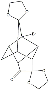 1'-bromo-dispiro([1,3]-dioxolane-2,4'-tetracyclo[5.3.0.0~2,6~.0~3,9~]decane-10',2''-[1,3]-dioxolane)-5'-one 구조식 이미지