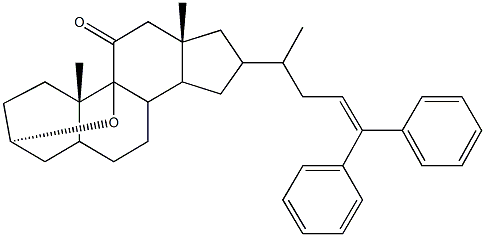 4,17-dimethyl-6-(1-methyl-4,4-diphenyl-3-butenyl)-18-oxapentacyclo[12.3.1.0~1,9~.0~4,8~.0~12,17~]octadecan-2-one 구조식 이미지