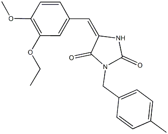 5-(3-ethoxy-4-methoxybenzylidene)-3-(4-methylbenzyl)-2,4-imidazolidinedione 구조식 이미지