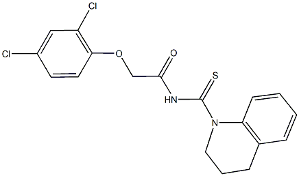 2-(2,4-dichlorophenoxy)-N-(3,4-dihydro-1(2H)-quinolinylcarbothioyl)acetamide Structure