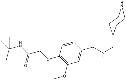 N-(tert-butyl)-2-(2-methoxy-4-{[(4-piperidinylmethyl)amino]methyl}phenoxy)acetamide 구조식 이미지