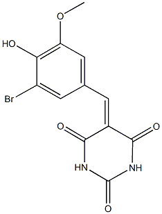 5-(3-bromo-4-hydroxy-5-methoxybenzylidene)-2,4,6(1H,3H,5H)-pyrimidinetrione 구조식 이미지