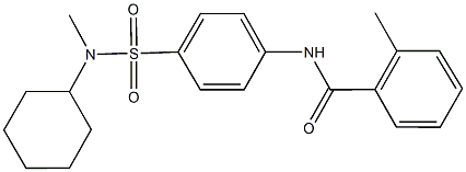 N-(4-{[cyclohexyl(methyl)amino]sulfonyl}phenyl)-2-methylbenzamide 구조식 이미지