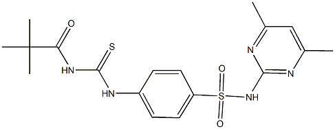 4-({[(2,2-dimethylpropanoyl)amino]carbothioyl}amino)-N-(4,6-dimethyl-2-pyrimidinyl)benzenesulfonamide 구조식 이미지