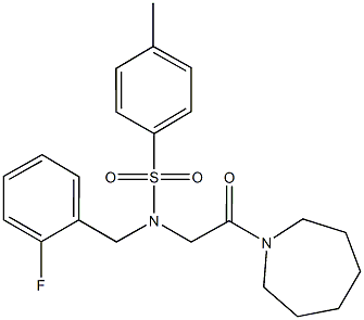 N-[2-(1-azepanyl)-2-oxoethyl]-N-(2-fluorobenzyl)-4-methylbenzenesulfonamide 구조식 이미지