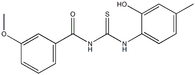 N-(2-hydroxy-4-methylphenyl)-N'-(3-methoxybenzoyl)thiourea 구조식 이미지