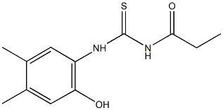 N-(2-hydroxy-4,5-dimethylphenyl)-N'-propionylthiourea 구조식 이미지