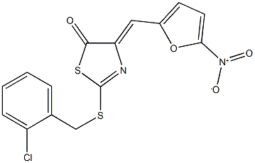 2-[(2-chlorobenzyl)sulfanyl]-4-({5-nitro-2-furyl}methylene)-1,3-thiazol-5(4H)-one Structure