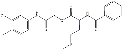 2-(3-chloro-4-methylanilino)-2-oxoethyl 2-(benzoylamino)-4-(methylsulfanyl)butanoate 구조식 이미지