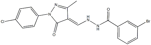 3-bromo-N'-{[1-(4-chlorophenyl)-3-methyl-5-oxo-1,5-dihydro-4H-pyrazol-4-ylidene]methyl}benzohydrazide Structure