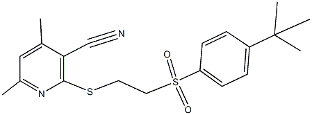 2-({2-[(4-tert-butylphenyl)sulfonyl]ethyl}sulfanyl)-4,6-dimethylnicotinonitrile Structure