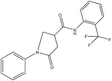 5-oxo-1-phenyl-N-[2-(trifluoromethyl)phenyl]-3-pyrrolidinecarboxamide 구조식 이미지
