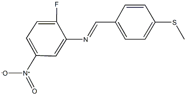 2-fluoro-N-[4-(methylsulfanyl)benzylidene]-5-nitroaniline 구조식 이미지