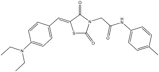 2-{5-[4-(diethylamino)benzylidene]-2,4-dioxo-1,3-thiazolidin-3-yl}-N-(4-methylphenyl)acetamide 구조식 이미지