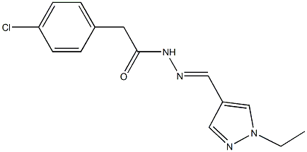 2-(4-chlorophenyl)-N'-[(1-ethyl-1H-pyrazol-4-yl)methylene]acetohydrazide Structure