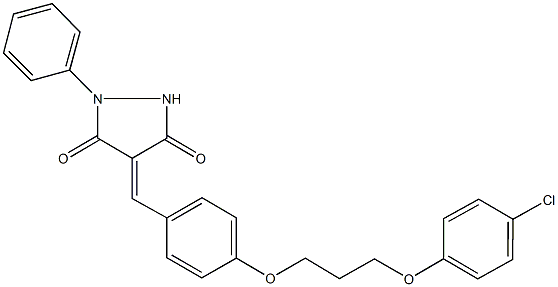 4-{4-[3-(4-chlorophenoxy)propoxy]benzylidene}-1-phenyl-3,5-pyrazolidinedione 구조식 이미지