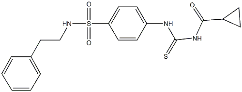 4-({[(cyclopropylcarbonyl)amino]carbothioyl}amino)-N-(2-phenylethyl)benzenesulfonamide 구조식 이미지