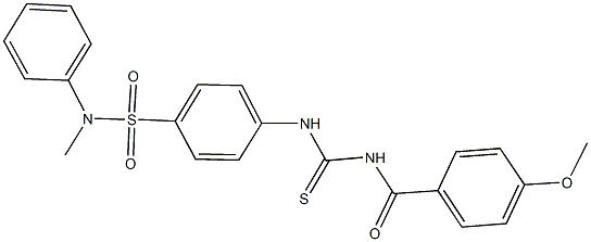 4-({[(4-methoxybenzoyl)amino]carbothioyl}amino)-N-methyl-N-phenylbenzenesulfonamide 구조식 이미지