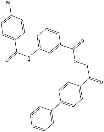 2-[1,1'-biphenyl]-4-yl-2-oxoethyl 3-[(4-bromobenzoyl)amino]benzoate Structure