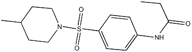 N-{4-[(4-methylpiperidin-1-yl)sulfonyl]phenyl}propanamide 구조식 이미지