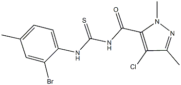 N-(2-bromo-4-methylphenyl)-N'-[(4-chloro-1,3-dimethyl-1H-pyrazol-5-yl)carbonyl]thiourea Structure