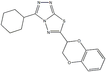 3-cyclohexyl-6-(2,3-dihydro-1,4-benzodioxin-2-yl)[1,2,4]triazolo[3,4-b][1,3,4]thiadiazole Structure