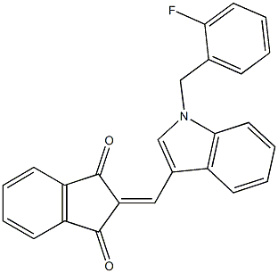 2-{[1-(2-fluorobenzyl)-1H-indol-3-yl]methylene}-1H-indene-1,3(2H)-dione Structure
