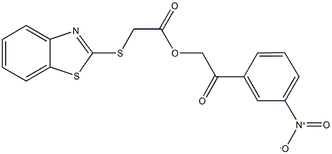 2-{3-nitrophenyl}-2-oxoethyl (1,3-benzothiazol-2-ylsulfanyl)acetate 구조식 이미지