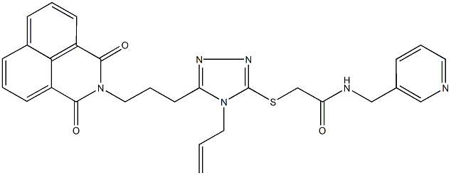 2-({4-allyl-5-[3-(1,3-dioxo-1H-benzo[de]isoquinolin-2(3H)-yl)propyl]-4H-1,2,4-triazol-3-yl}sulfanyl)-N-(3-pyridinylmethyl)acetamide Structure