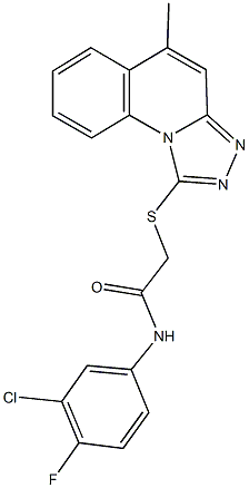 N-(3-chloro-4-fluorophenyl)-2-[(5-methyl[1,2,4]triazolo[4,3-a]quinolin-1-yl)sulfanyl]acetamide Structure