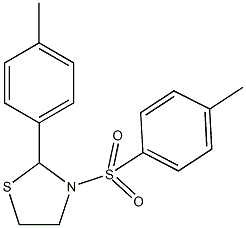 2-(4-methylphenyl)-3-[(4-methylphenyl)sulfonyl]-1,3-thiazolidine Structure