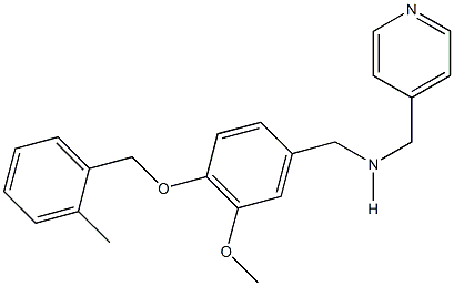 N-{3-methoxy-4-[(2-methylbenzyl)oxy]benzyl}-N-(4-pyridinylmethyl)amine Structure