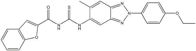 N-(1-benzofuran-2-ylcarbonyl)-N'-[2-(4-ethoxyphenyl)-6-methyl-2H-1,2,3-benzotriazol-5-yl]thiourea 구조식 이미지