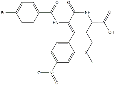 N-(2-[(4-bromobenzoyl)amino]-3-{4-nitrophenyl}acryloyl)(methyl)homocysteine 구조식 이미지