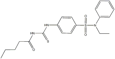 N-ethyl-4-{[(pentanoylamino)carbothioyl]amino}-N-phenylbenzenesulfonamide Structure