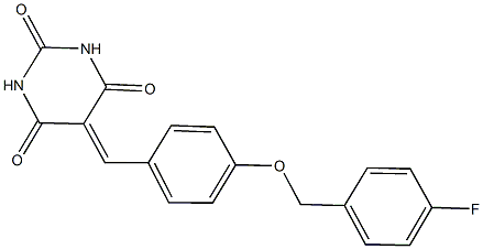 5-{4-[(4-fluorobenzyl)oxy]benzylidene}-2,4,6(1H,3H,5H)-pyrimidinetrione Structure