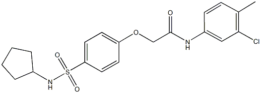 N-(3-chloro-4-methylphenyl)-2-{4-[(cyclopentylamino)sulfonyl]phenoxy}acetamide Structure