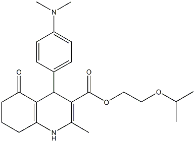 2-isopropoxyethyl 4-[4-(dimethylamino)phenyl]-2-methyl-5-oxo-1,4,5,6,7,8-hexahydro-3-quinolinecarboxylate Structure