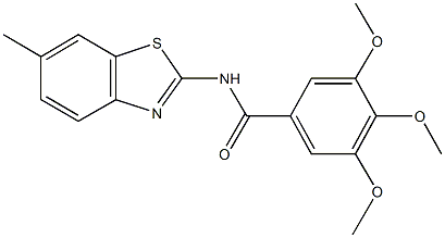 3,4,5-trimethoxy-N-(6-methyl-1,3-benzothiazol-2-yl)benzamide Structure