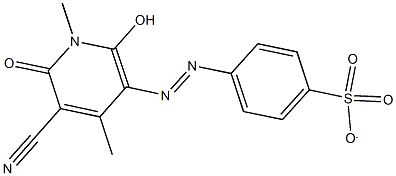 4-[(5-cyano-2-hydroxy-1,4-dimethyl-6-oxo-1,6-dihydro-3-pyridinyl)diazenyl]benzenesulfonate 구조식 이미지