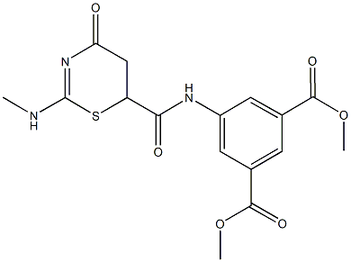 dimethyl 5-({[2-(methylamino)-4-oxo-5,6-dihydro-4H-1,3-thiazin-6-yl]carbonyl}amino)isophthalate Structure