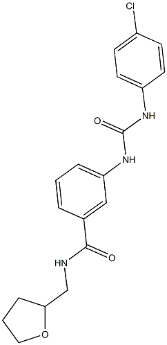 3-{[(4-chloroanilino)carbonyl]amino}-N-(tetrahydro-2-furanylmethyl)benzamide Structure
