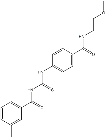 N-(2-methoxyethyl)-4-({[(3-methylbenzoyl)amino]carbothioyl}amino)benzamide 구조식 이미지