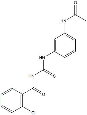 N-[3-({[(2-chlorobenzoyl)amino]carbothioyl}amino)phenyl]acetamide 구조식 이미지