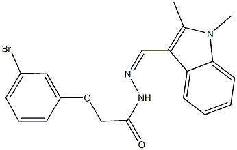 2-(3-bromophenoxy)-N'-[(1,2-dimethyl-1H-indol-3-yl)methylene]acetohydrazide Structure
