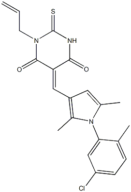 1-allyl-5-{[1-(5-chloro-2-methylphenyl)-2,5-dimethyl-1H-pyrrol-3-yl]methylene}-2-thioxodihydro-4,6(1H,5H)-pyrimidinedione 구조식 이미지